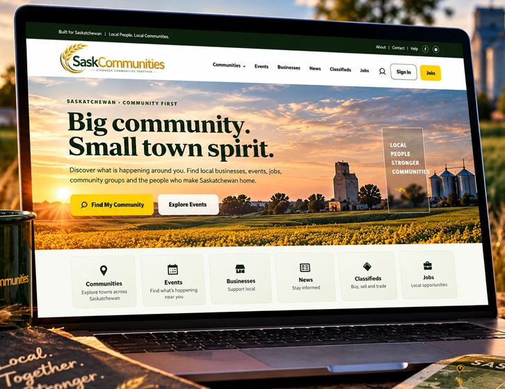 SASK COMMUNITIES project by YXE Web Studios