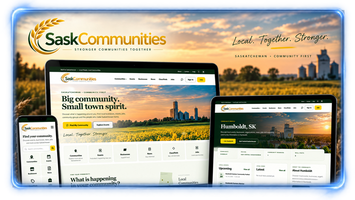 SaskCommunities community-focused digital platform connecting Saskatchewan designed and developed by YXE Web Studios