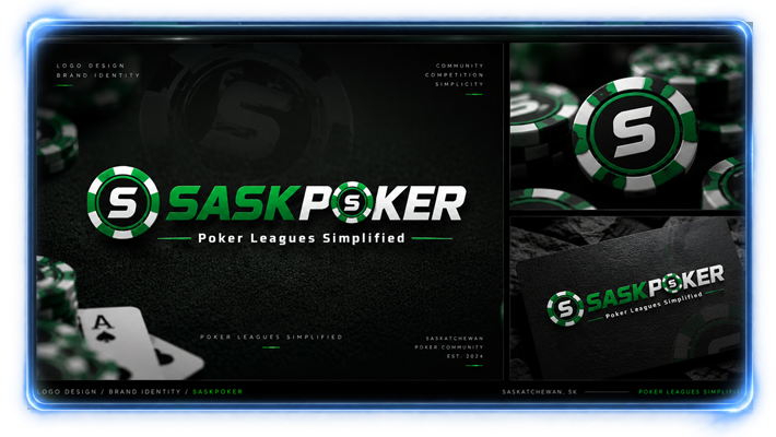 SaskPoker logo and digital brand identity designed by YXE Web Studios