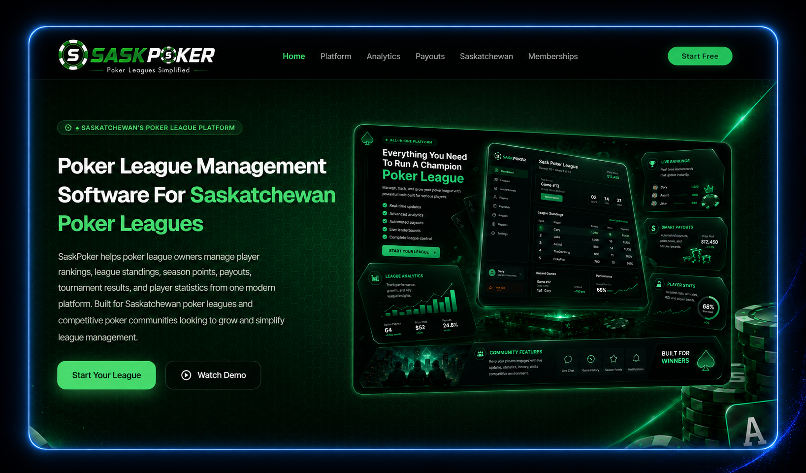 SaskPoker website
