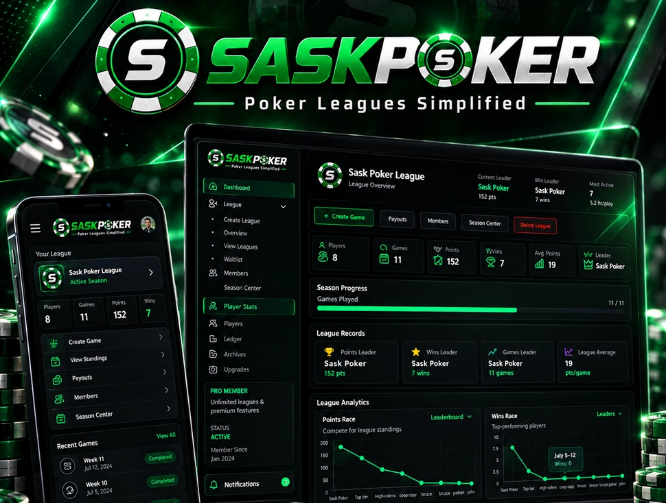 SASK POKER project by YXE Web Studios